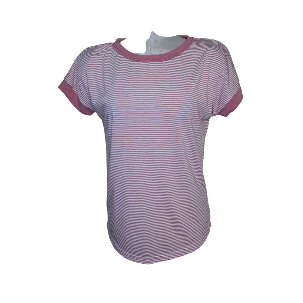 Pink Clover Elysia Short Sleeve Knit Striped T-shirt Top Orange Women XS NWT